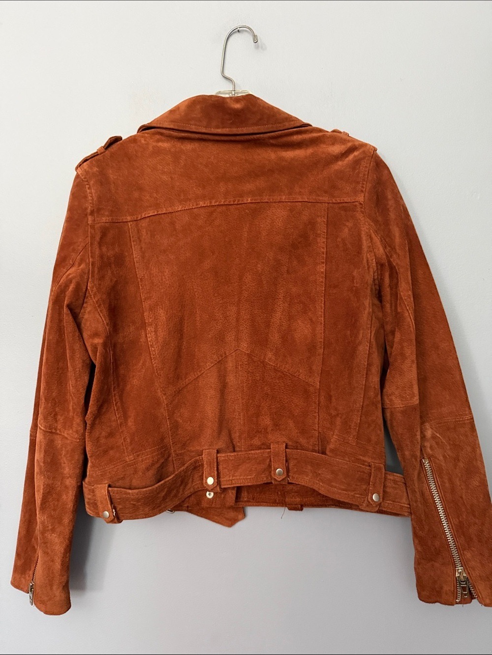 BLANKNYC Suede Moto Jacket Rust Brown Large - Picture 3 of 16